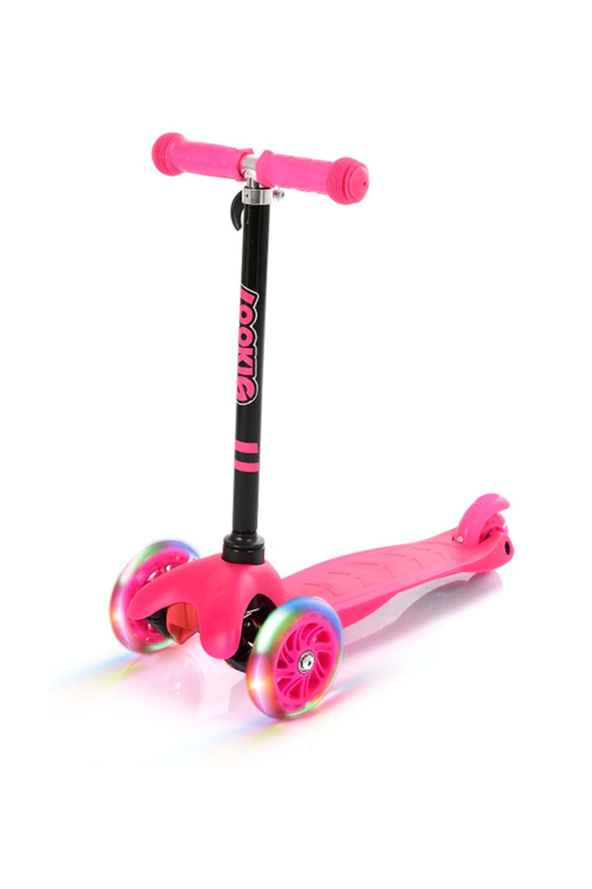 Pembe 3 Tekerlekli Led Işıklı Scooter